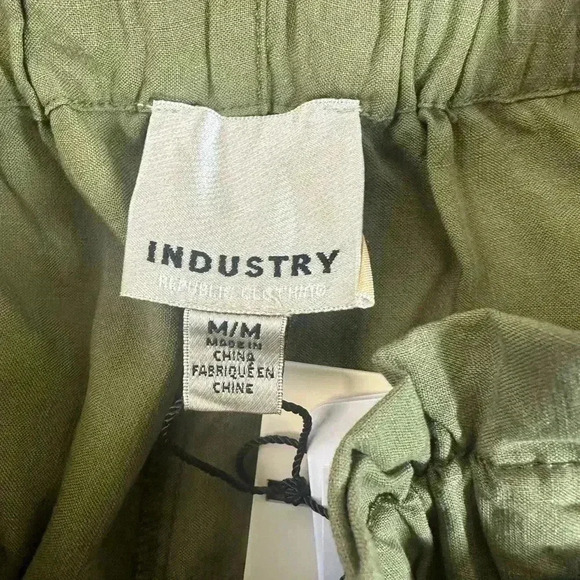 INDUSTRY REPUBLIC CLOTHING Wide Leg Paperbag Pants In Olive size Medium - Picture 6 of 7